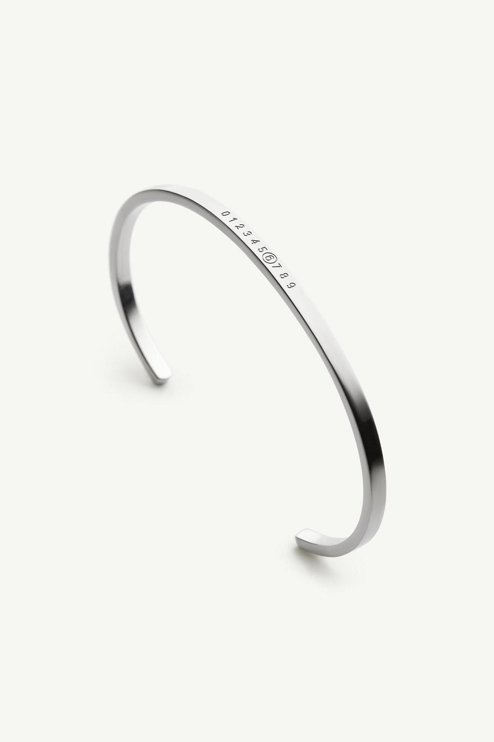 Silver Maison Margiela Numeric Minimal Signature Cuff Bracelet | AU_MM38242