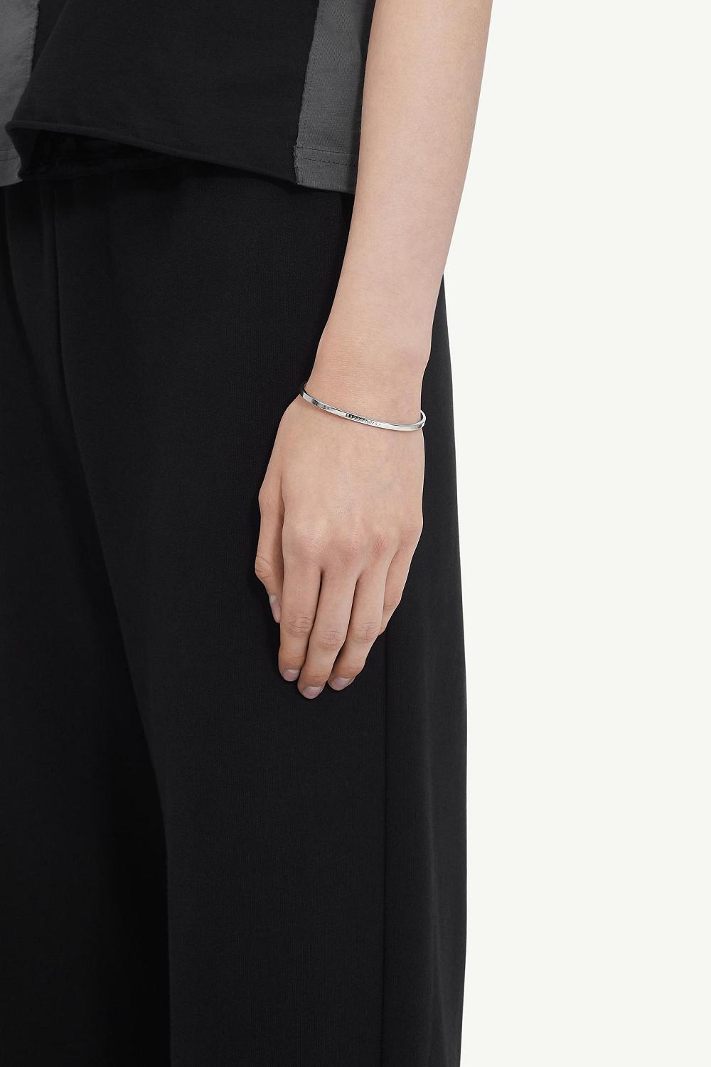 Silver Maison Margiela Numeric Minimal Signature Cuff Bracelet | AU_MM38242