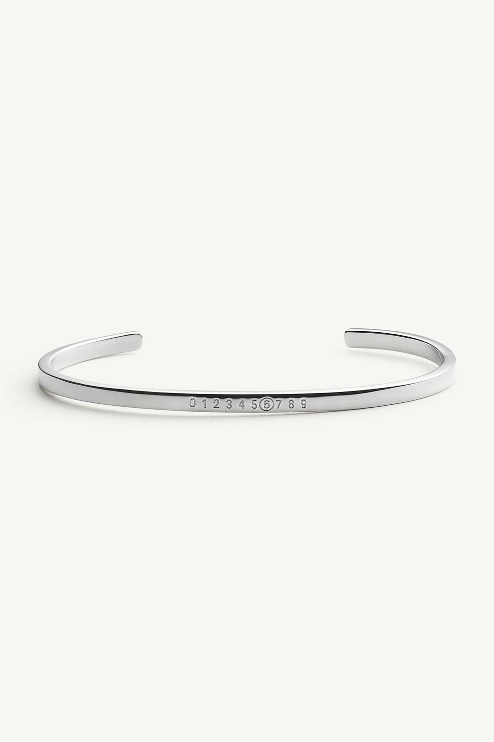 Silver Maison Margiela Numeric Minimal Signature Cuff Bracelet | AU_MM38242