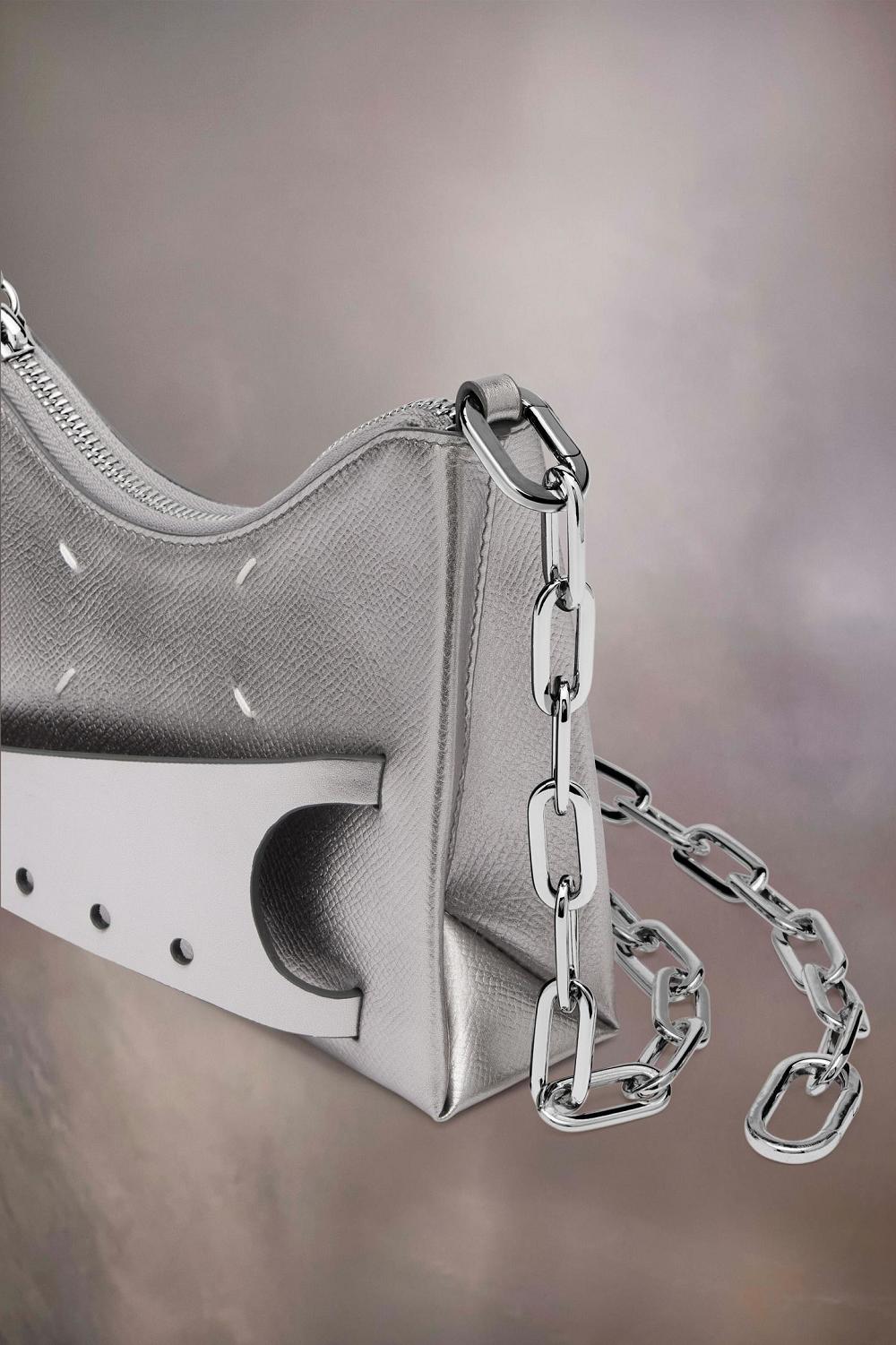 Silver Maison Margiela Snatched Hobo Micro | AU_MM39794