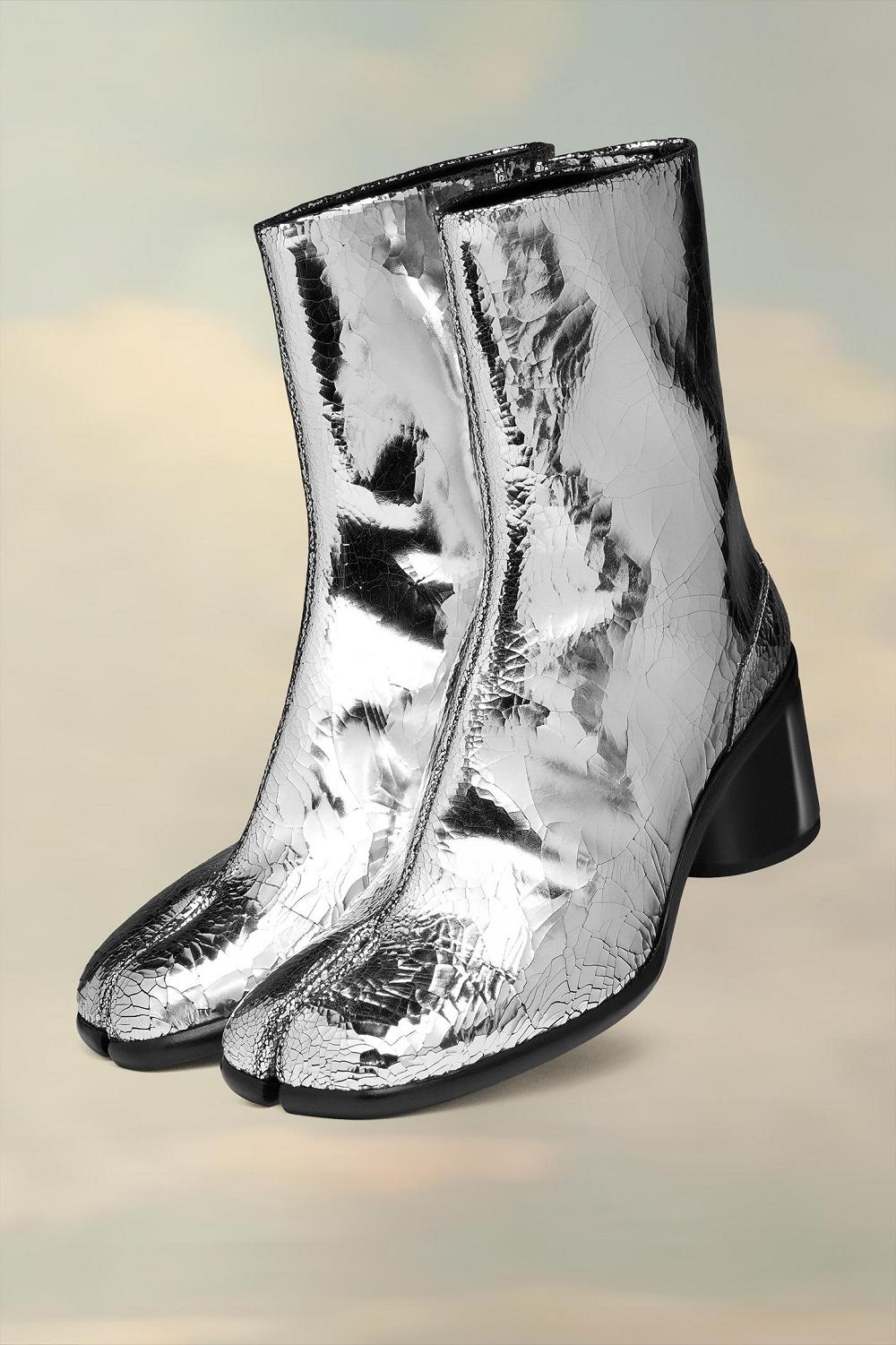 Silver Maison Margiela Tabi Broken Mirror Boots | AU_MM78709