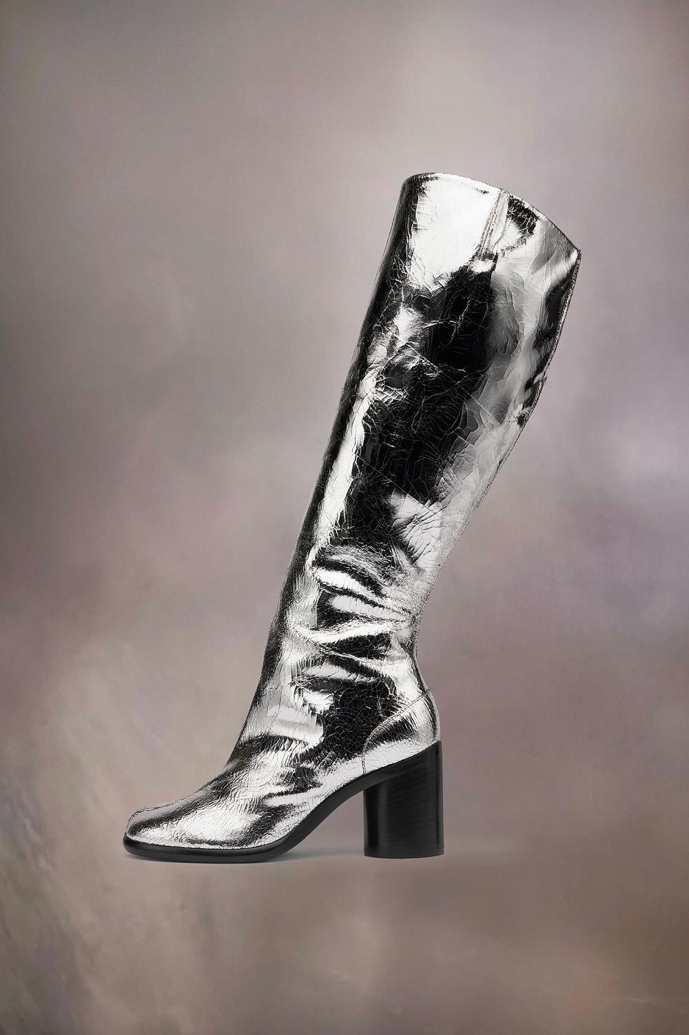 Silver Maison Margiela Tabi Broken Mirror Boots | AU_MM79382