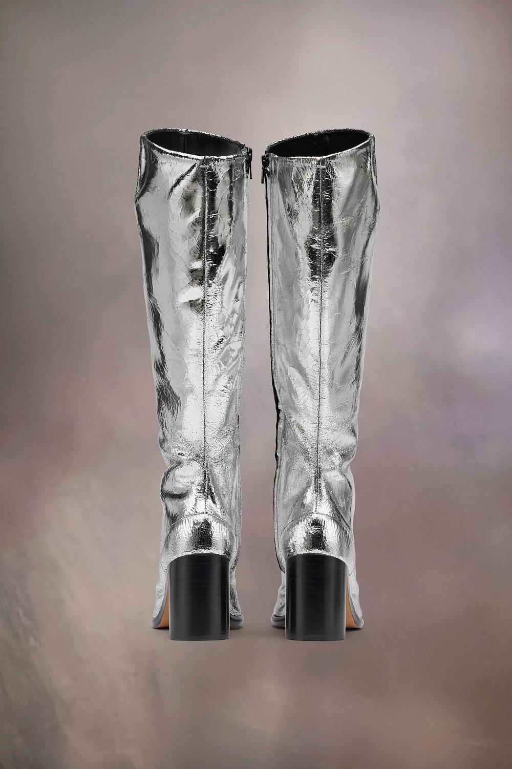 Silver Maison Margiela Tabi Broken Mirror Boots | AU_MM79382