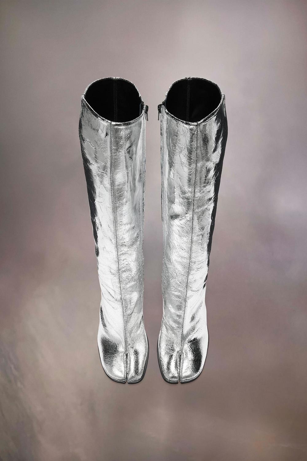 Silver Maison Margiela Tabi Broken Mirror Boots | AU_MM79382