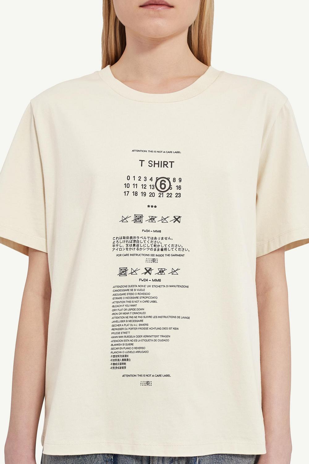 White Maison Margiela Care Label Print Cotton T-shirt | AU_MM23733