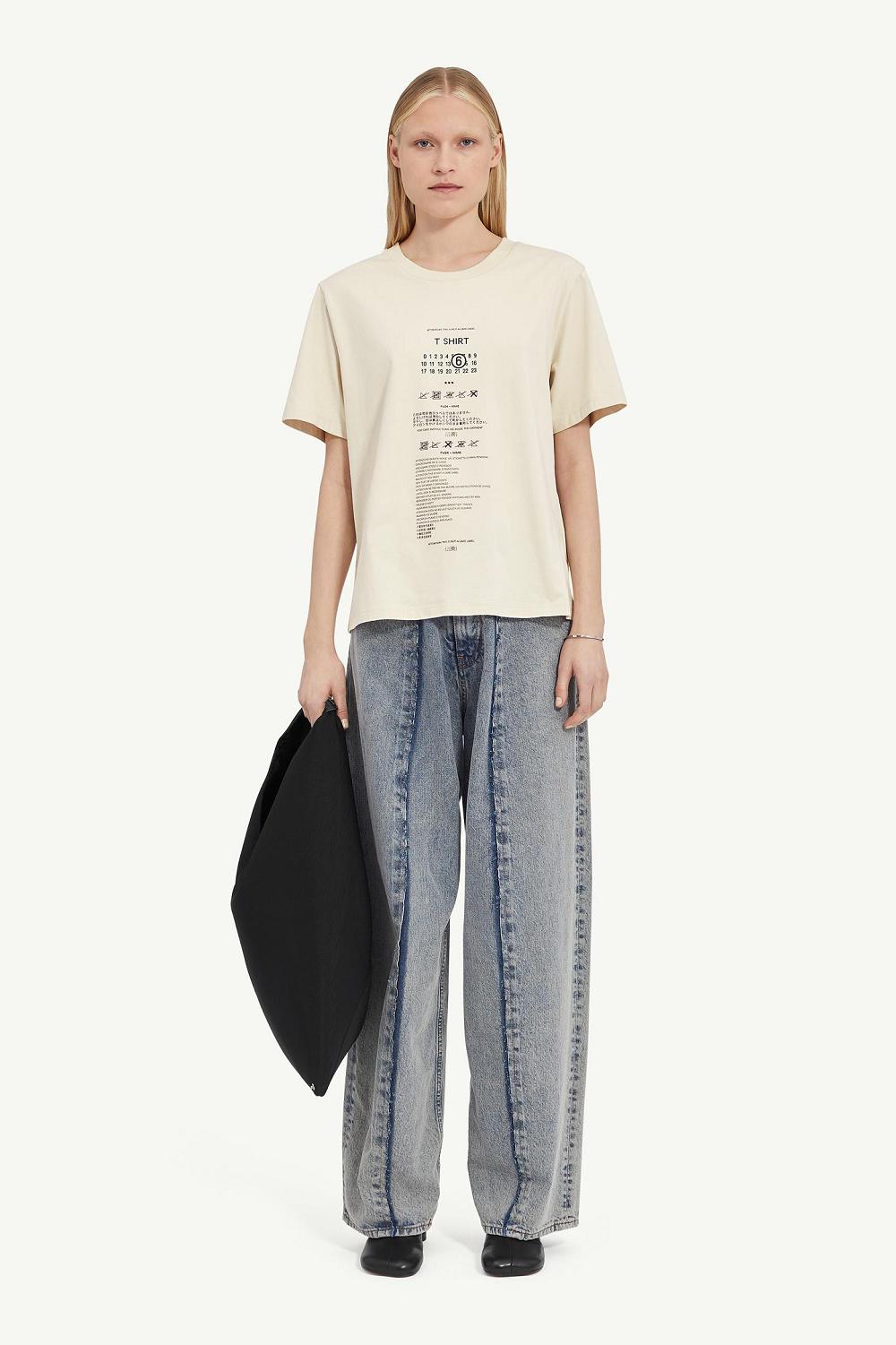 White Maison Margiela Care Label Print Cotton T-shirt | AU_MM23733