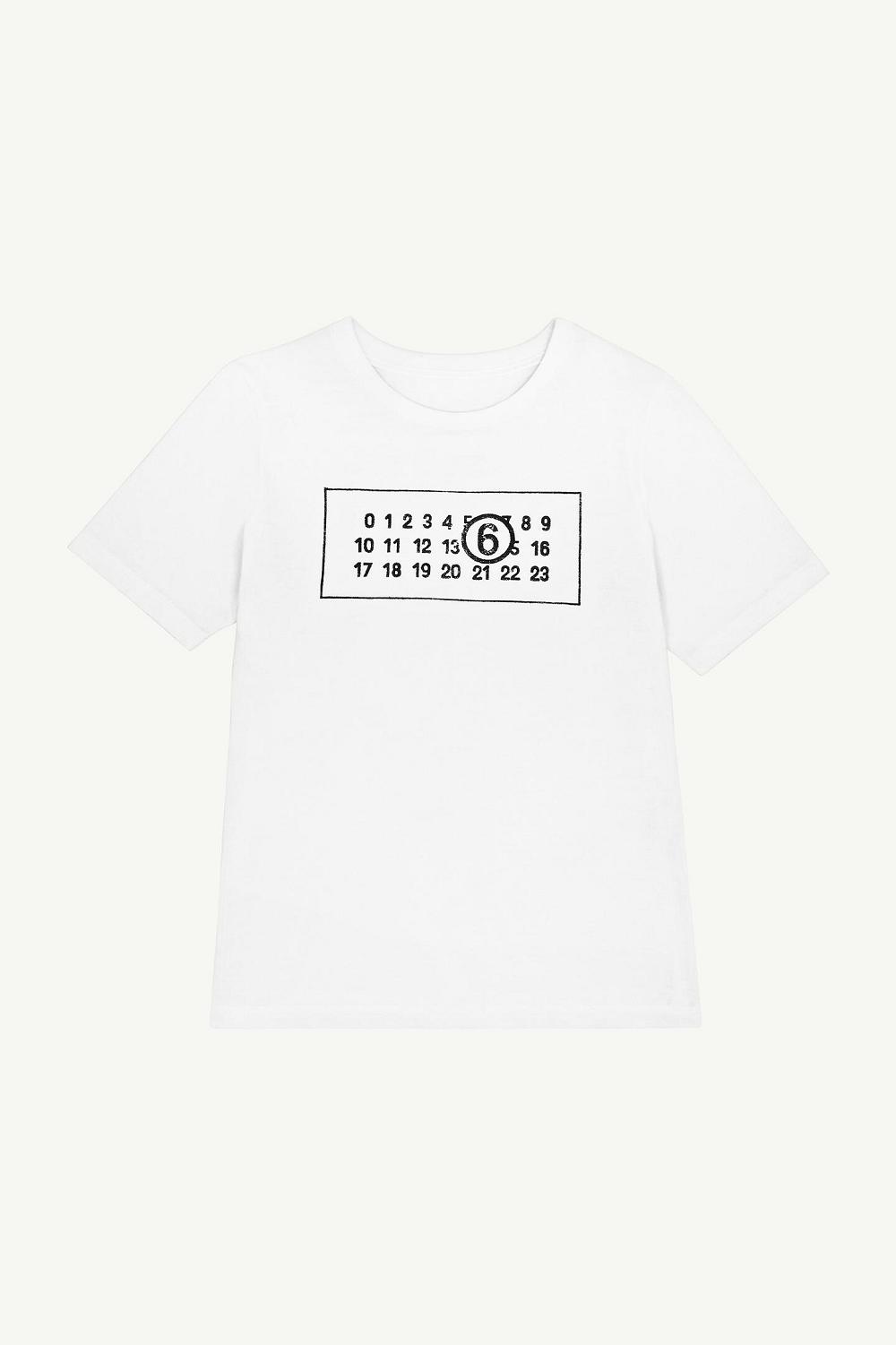 White Maison Margiela Cotton Jersey Numeric T-shirt | AU_MM15656