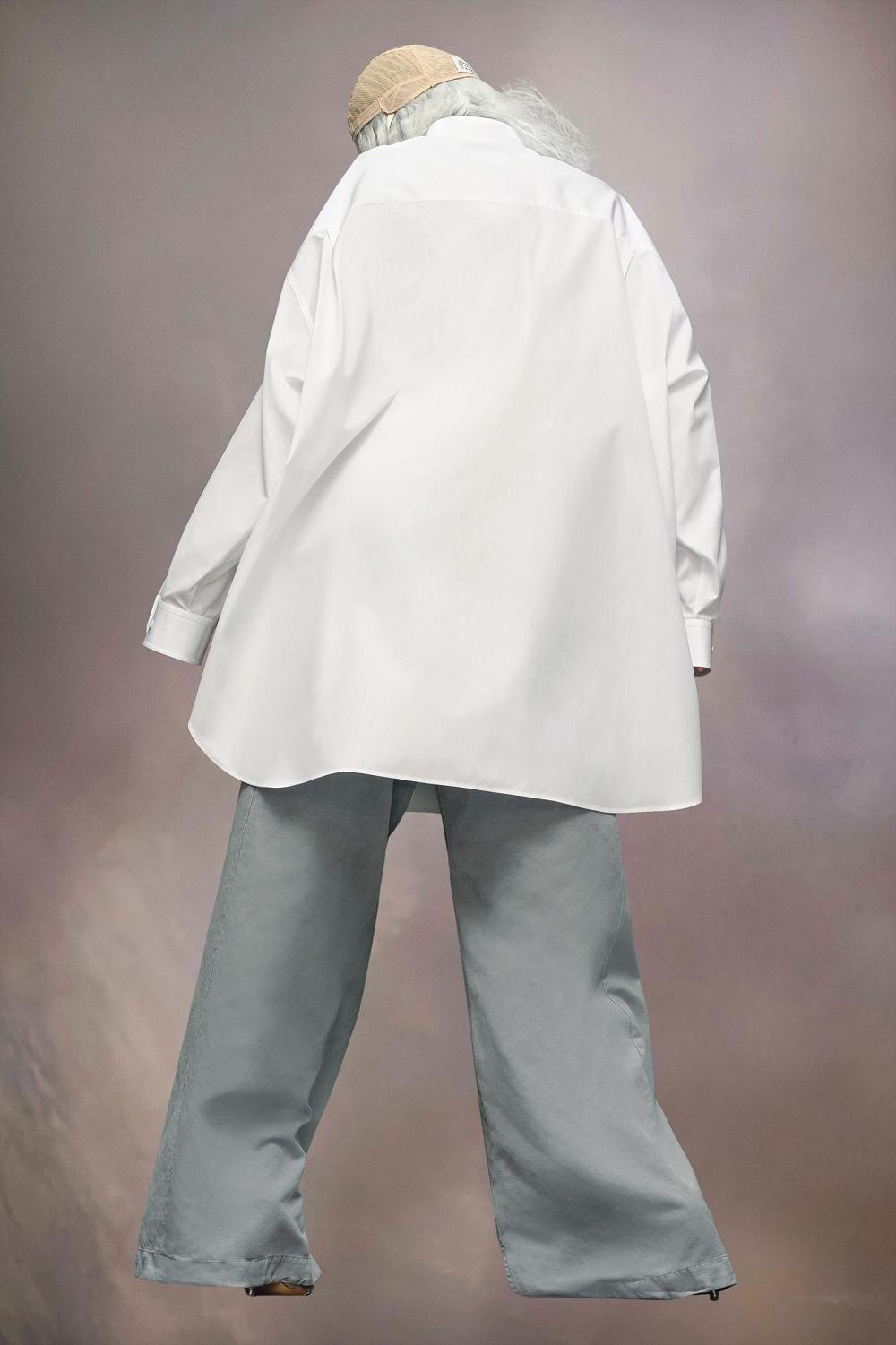 White Maison Margiela Cotton Poplin Shirt Dress | AU_MM52077