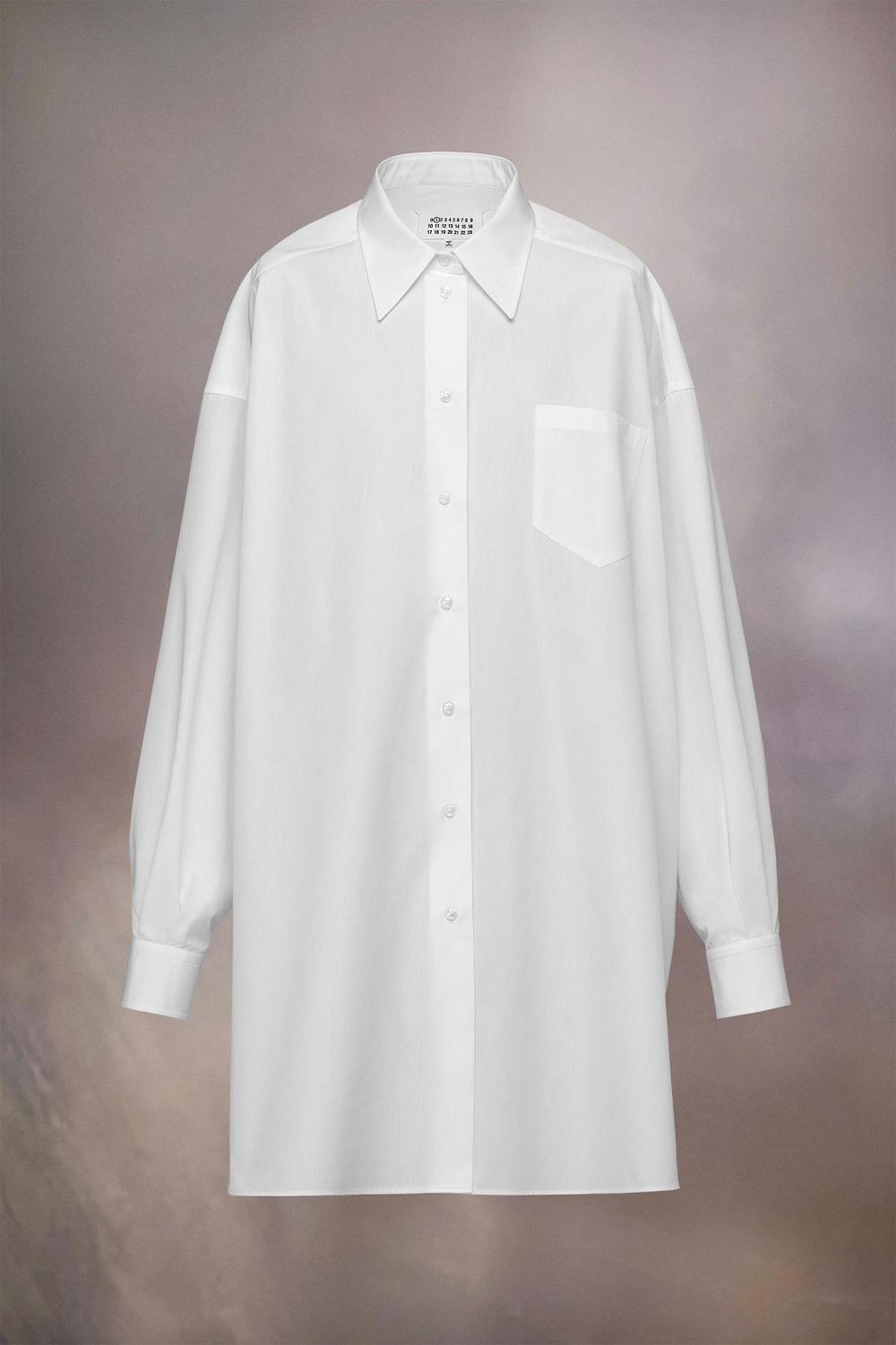 White Maison Margiela Cotton Poplin Shirt Dress | AU_MM52077