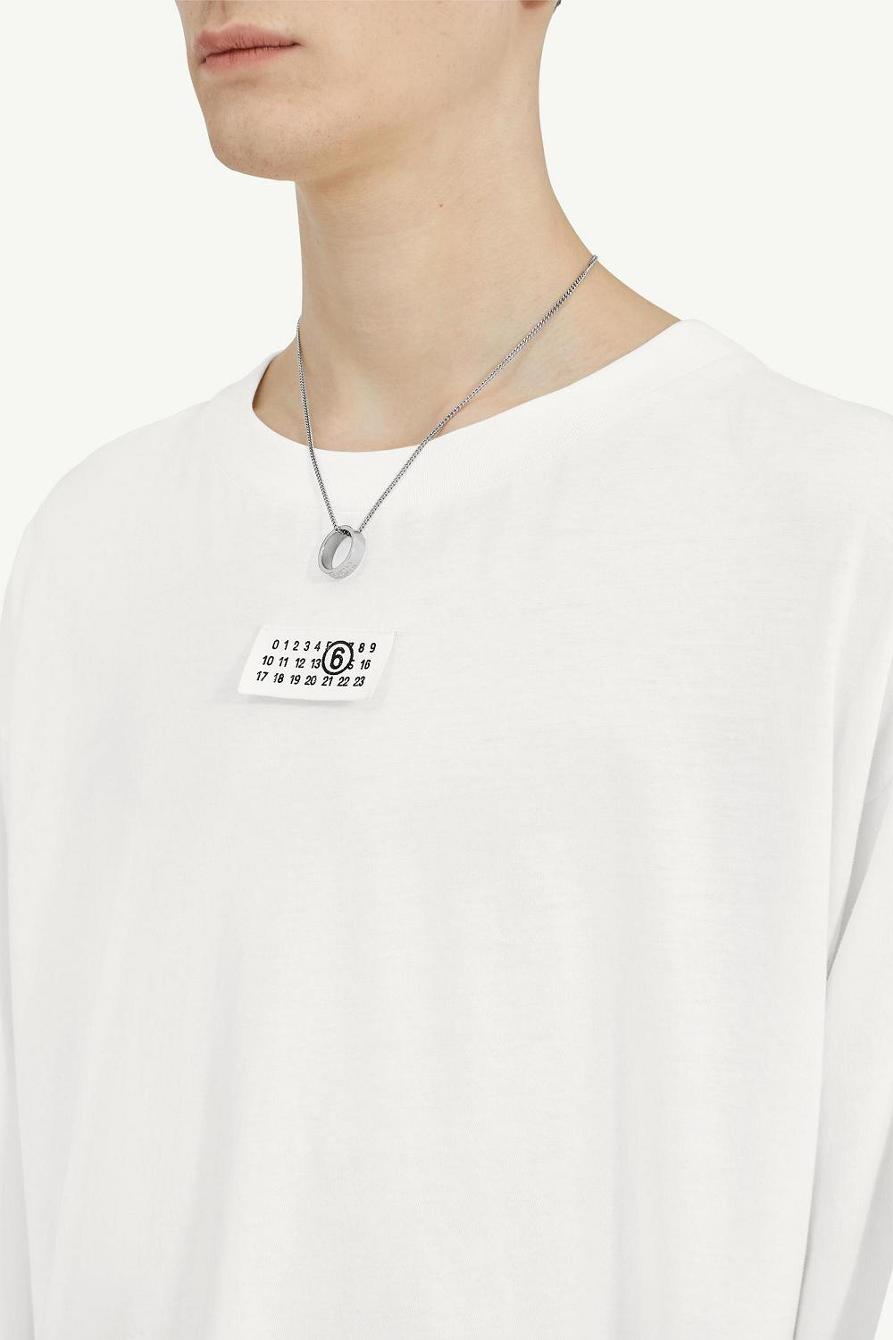 White Maison Margiela Long Sleeved Numeric Signature T-shirt | AU_MM41563