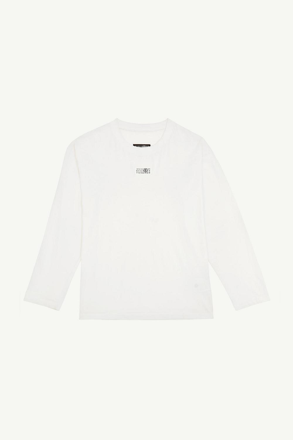 White Maison Margiela Long Sleeved Numeric Signature T-shirt | AU_MM41563