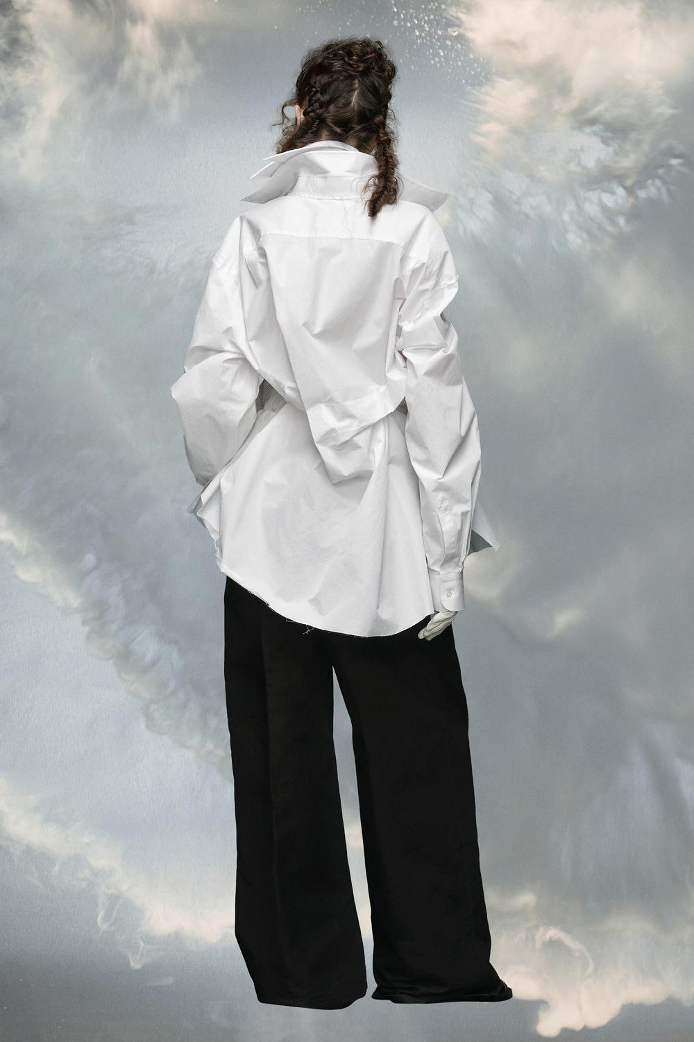 White Maison Margiela Raw Cotton Poplin Shirt | AU_MM28819