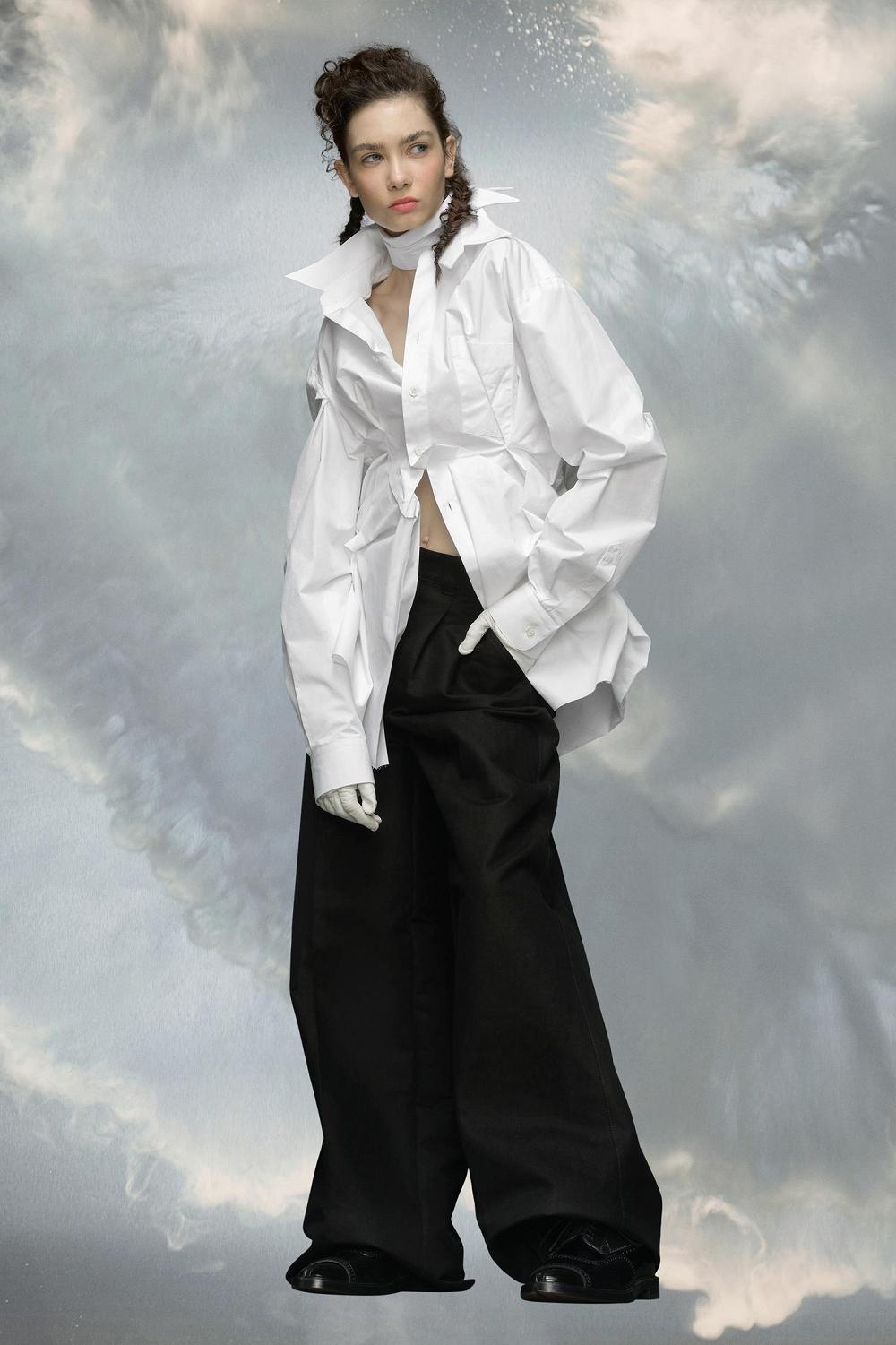 White Maison Margiela Raw Cotton Poplin Shirt | AU_MM28819