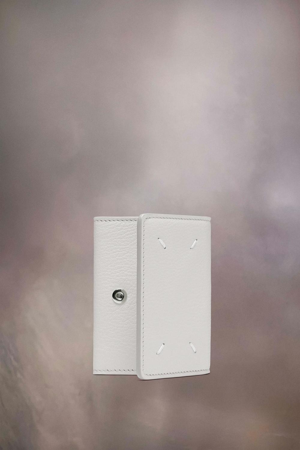 White Maison Margiela Snap Button Leather Wallet | AU_MM47110