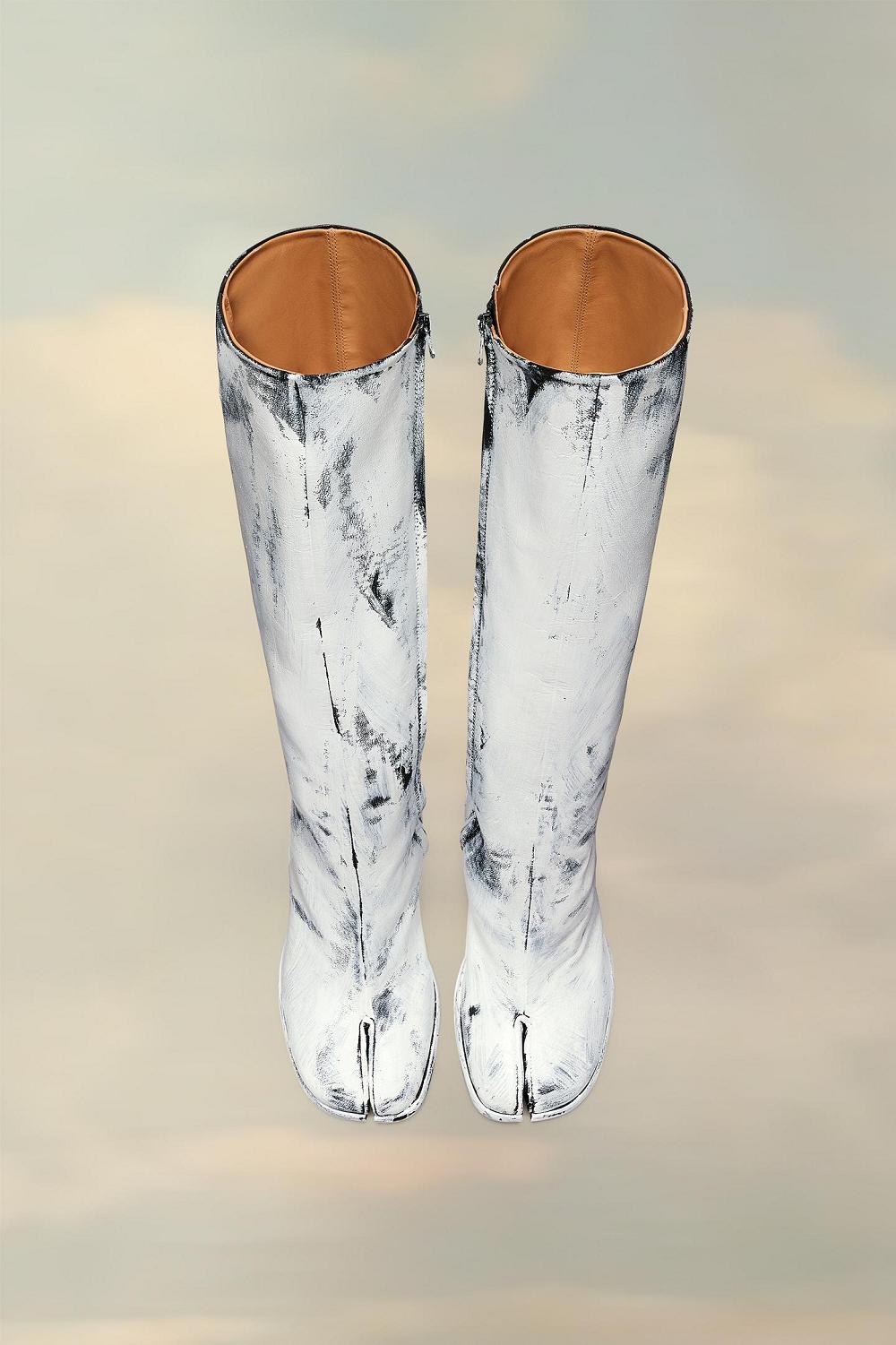 White Maison Margiela Tabi Bianchetto Knee-high Boots | AU_MM74738