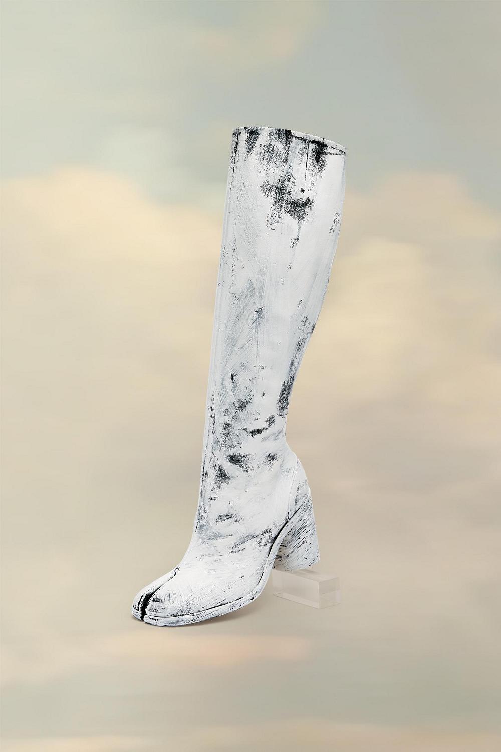 White Maison Margiela Tabi Bianchetto Knee-high Boots | AU_MM74738